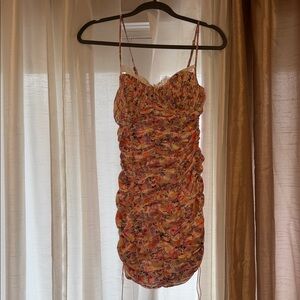 Floral Ruched Mini Dress